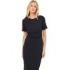 image:imageLSpace Drew Dress for Women Everyday Twist Front Midi Dress Featuring Short Cuffed Sleeves Relaxed Fit amp Leg SlitBlack