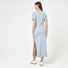 image:imageLSpace Drew Dress for Women Everyday Twist Front Midi Dress Featuring Short Cuffed Sleeves Relaxed Fit amp Leg SlitHaze
