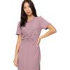 image:imageLSpace Drew Dress for Women Everyday Twist Front Midi Dress Featuring Short Cuffed Sleeves Relaxed Fit amp Leg SlitSmoky Quartz