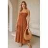 image:imageLSpace Mallorca Dress for Women Cotton Maxi Dress Adjustable Spaghetti Straps Smocked Bodice Tiered Skirt SundressBrown Sugar