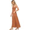 image:imageLSpace Mallorca Dress for Women Cotton Maxi Dress Adjustable Spaghetti Straps Smocked Bodice Tiered Skirt SundressBrown Sugar