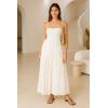 image:imageLSpace Mallorca Dress for Women Cotton Maxi Dress Adjustable Spaghetti Straps Smocked Bodice Tiered Skirt SundressCream