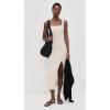 image:imageLSpace Vivienne Dress for Women Fitted Ribbed Midi with Shelf Bra Scoop Neck Low Back amp Leg Slit Long Sleeveless DressBone