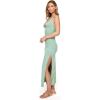 image:imageLSpace Womens Alexis Dress Ribbed Midi Length Twist Front amp Bust Cutout Side Leg Slit Tank Straps Vacation amp CocktailCeladon
