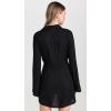 image:imageLSpace Womens Las Palmas Mini Dress Long Sleeve ButtonDown Wrap Dress Adjustable Tie Front amp HookandEye ClosureBlack