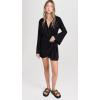 image:imageLSpace Womens Las Palmas Mini Dress Long Sleeve ButtonDown Wrap Dress Adjustable Tie Front amp HookandEye ClosureBlack