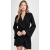 image:imageLSpace Womens Las Palmas Mini Dress Long Sleeve ButtonDown Wrap Dress Adjustable Tie Front amp HookandEye ClosureBlack