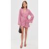 image:imageLSpace Womens Las Palmas Mini Dress Long Sleeve ButtonDown Wrap Dress Adjustable Tie Front amp HookandEye ClosureCherry Blossom