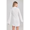 image:imageLSpace Womens Las Palmas Mini Dress Long Sleeve ButtonDown Wrap Dress Adjustable Tie Front amp HookandEye ClosureCream