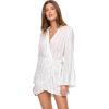 image:imageLSpace Womens Las Palmas Mini Dress Long Sleeve ButtonDown Wrap Dress Adjustable Tie Front amp HookandEye ClosureFine Line Stripe
