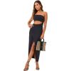 image:imageLSpace Corsica Dress for Women Strapless AnkleLength Dress with Front Slit Chic for Vacation 100 ViscoseBlack