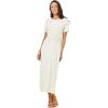 image:imageLSpace Drew Dress for Women Everyday Twist Front Midi Dress Featuring Short Cuffed Sleeves Relaxed Fit amp Leg SlitCream