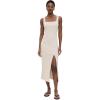 image:imageLSpace Vivienne Dress for Women Fitted Ribbed Midi with Shelf Bra Scoop Neck Low Back amp Leg Slit Long Sleeveless DressBone