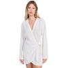 image:imageLSpace Womens Las Palmas Mini Dress Long Sleeve ButtonDown Wrap Dress Adjustable Tie Front amp HookandEye ClosureCream
