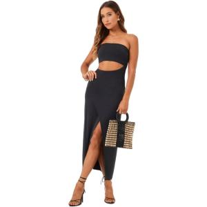 image:imageLSpace Corsica Dress for Women Strapless AnkleLength Dress with Front Slit Chic for Vacation 100 ViscoseBlack