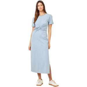 image:imageLSpace Drew Dress for Women Everyday Twist Front Midi Dress Featuring Short Cuffed Sleeves Relaxed Fit amp Leg SlitHaze