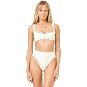 image:imageLSpace Effie Bikini Top for Women Whipstich Bralette Medium Support Wide Strap Sporty Fit Cutout Back amp Removable PadsCream