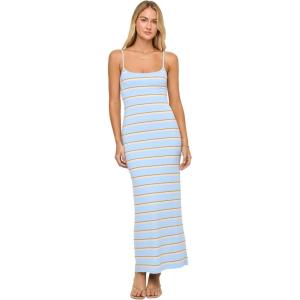 image:imageLSpace Jordana Dress for Women Soft FormFitted Ribbed Midi Dress Adjustable Spaghetti Strap Statement Back CutoutYacht Club Stripe