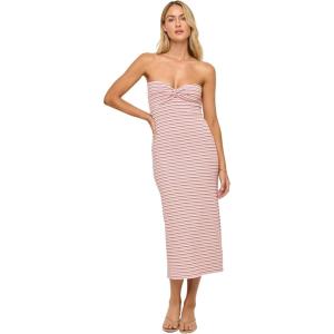 image:imageLSpace Lisette Dress for Women Fitted Ribbed Midi With Soft Stetch Fabric Strapless amp Twist Detail Secure NonSlip BustAzalea Stripe