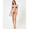 image:imageLSpace Mackenzie Bikini Bottom for Women HighLeg Colorblock Swimsuit MidRise Ribbed Bathing Suit Black amp Cream XS