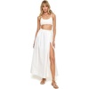 image:imageLSpace Womens Keeper Skirt Cotton Maxi WrapFront Design Elastic Back Waist Side Pockets amp Shell Button DetailWhite