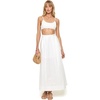 image:imageLSpace Womens Keeper Skirt Cotton Maxi WrapFront Design Elastic Back Waist Side Pockets amp Shell Button DetailWhite