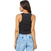 image:imageLSpace Ash Tank Cropped Tank Top Scooped Neck amp Wide Racerback Front amp Back Shirt Tail Soft amp Ribbed Fabric XSBlack