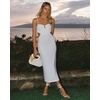 image:imageLSpace Cameron Dress for Women Fitted Ribbed Midi Knit Dress with Adjustable Spaghetti Straps amp Waist CutOutsCream