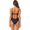 image:imageLSpace Eco Chic Repreve Kyslee One Piece Swimsuit for Women Classic Coverage Ribbed Fabric Twist Front Adjustable StrapsBlack