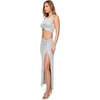 image:imageLSpace Heart of Gold Tank for Women Round Neck Sleevless Vargiated Twist Front Top with a Crop SilhouetteMetallic Silver