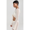 image:imageLSpace Los Cabos Top Crochet Long Sleeve Tie Front Top OpenKnit Beach CoverUp with Bell Sleeves 100 CottonCream