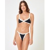 image:imageLSpace Mackenzie Bikini Bottom for Women HighLeg Colorblock Swimsuit MidRise Ribbed Bathing Suit Black amp Cream L