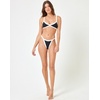 image:imageLSpace Mackenzie Bikini Bottom for Women HighLeg Colorblock Swimsuit MidRise Ribbed Bathing Suit Black amp Cream M