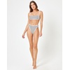 image:imageLSpace Nora Bikini Bottom for Women High Waisted Bottom Bitsy Coverage Cuts High on the Leg Contrast Binding Sail Along Stripe XL