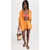 image:imageLSpace Rio Tunic for Women Button Down Collared Shirt Long Sleeve Top With Buttoned Cuffs Beach Cover Up 100 LinenTamarind