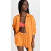 image:imageLSpace Rio Tunic for Women Button Down Collared Shirt Long Sleeve Top With Buttoned Cuffs Beach Cover Up 100 LinenTamarind