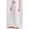 image:imageLSpace Sundown Cargo Pant Mid or High Waisted Featuring Multiple Pockets Tie Waist and Relaxed Wide Leg Fit 100 LinenWhite