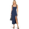 image:imageLSpace Vivienne Dress for Women Fitted Ribbed Midi with Shelf Bra Scoop Neck Low Back amp Leg Slit Long Sleeveless DressSlate