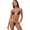 image:imageLSpace Aspen Bikini Top for Women Minimal Support and Coverage PopSeam Color Blocking Fully Adjustable Ties BlackCream XL