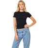 image:imageLSpace Be My Baby Tee 90s Baby Tee Flattering Short Sleeve TShirt Slim Fit with Ribbed Fabric Stretch amp ComfortBlack