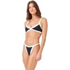 image:imageLSpace Mackenzie Bikini Bottom for Women HighLeg Colorblock Swimsuit MidRise Ribbed Bathing Suit Black amp Cream XL