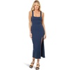 image:imageLSpace Vivienne Dress for Women Fitted Ribbed Midi with Shelf Bra Scoop Neck Low Back amp Leg Slit Long Sleeveless DressSlate