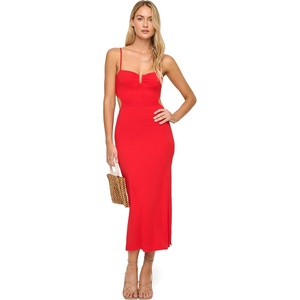 image:imageLSpace Cameron Dress for Women Fitted Ribbed Midi Knit Dress with Adjustable Spaghetti Straps amp Waist CutOutsFlame
