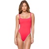 image:imageLSpace Nadia One Piece Swimsuit for Women Blanket Stitch Detail Scoop Front Bodysuit Fit with Adjustable StrapsPoutBright Fuchsia