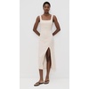 image:imageLSpace Vivienne Dress for Women Bone  Fitted Ribbed Midi Featuring Scoop Neck Low Back amp Leg Slit Long Chic Sleeveless DressBone