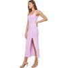 image:imageLSpace Vivienne Dress for Women Bone  Fitted Ribbed Midi Featuring Scoop Neck Low Back amp Leg Slit Long Chic Sleeveless DressLight Iris
